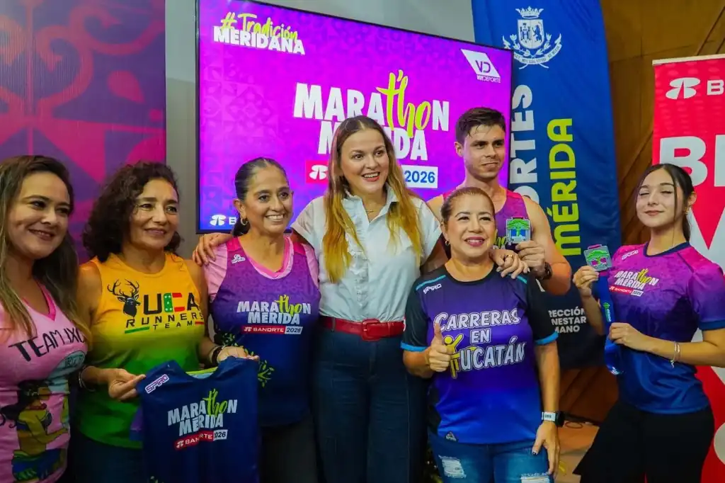 Presentan la playera, medalla y ruta oficial del Marat’hon Mérida-Banorte 2026