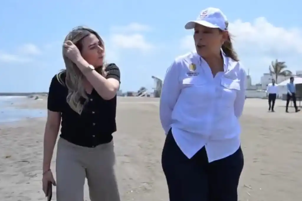Rocío Nahle visita Boca del Río para revisar afectaciones por crudo en la costa